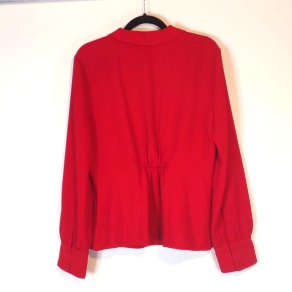 J Crew Red Crepe Blouse size 14T NWT - Picture 5 of 6